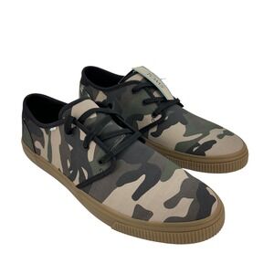 TOMS Carlo Shoes Mens Size 11 Camo Woodland Camouflage Ortholite Canvas Sneakers
